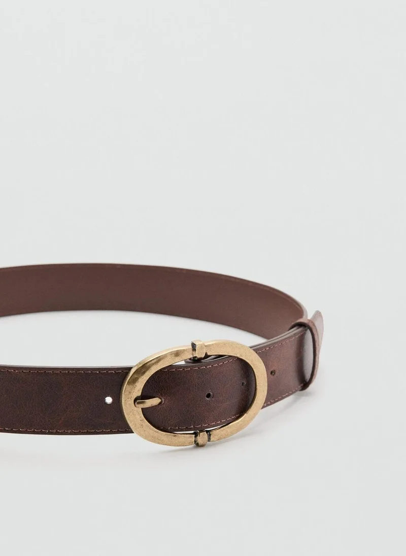 MANGO  Textured metal buckle belt for Women | Best Price UAE